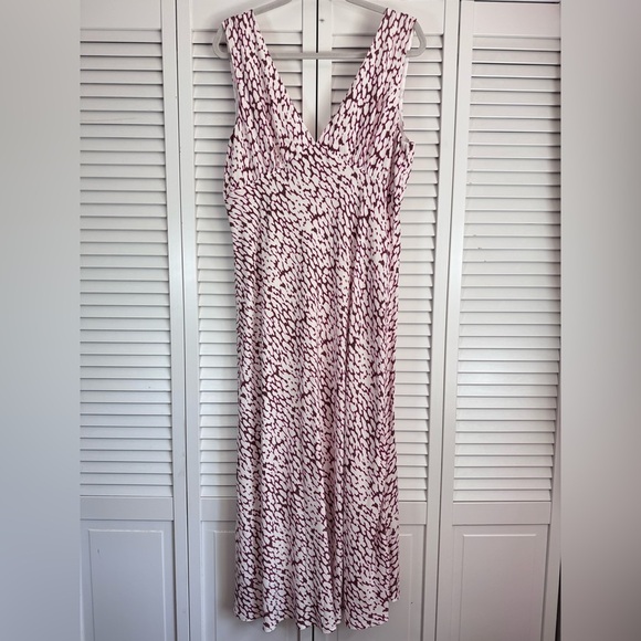 Rails Audrina Dress Midi Pink Static Leopard Pull On V-neck Size Large - Picture 6 of 11